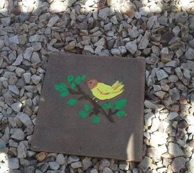 garden stepping stones that glow, Finished stone of Bird