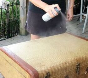 Bring your old suitcase outside to create a unique patio accent