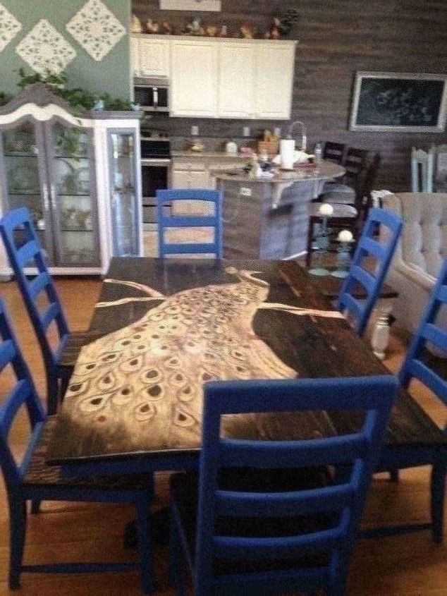 mesa e cadeiras de pavo