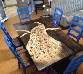 peacock designed table and chairs