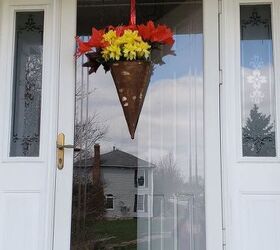 front door decor from a thrift store find