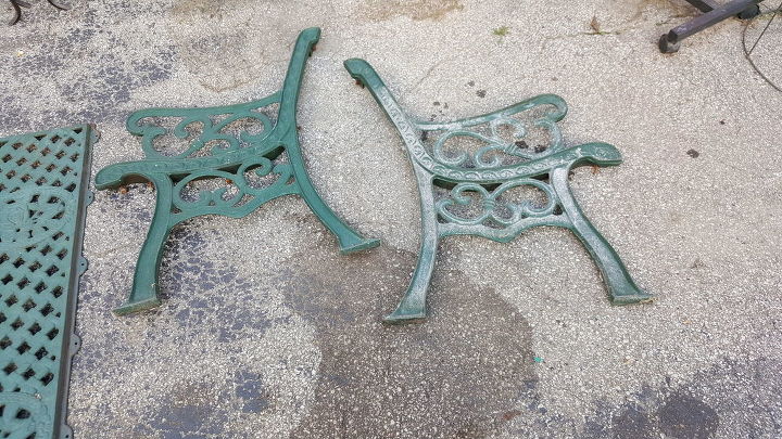 cast iron bench restoration before after