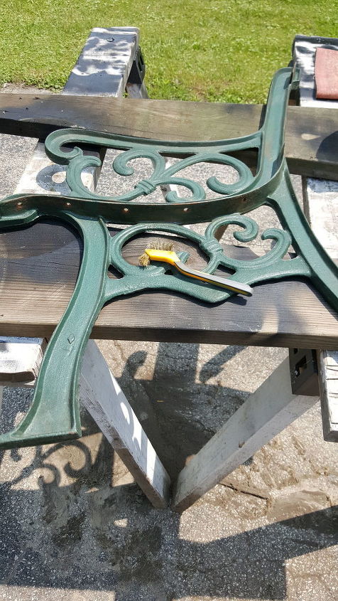 cast iron bench restoration before after