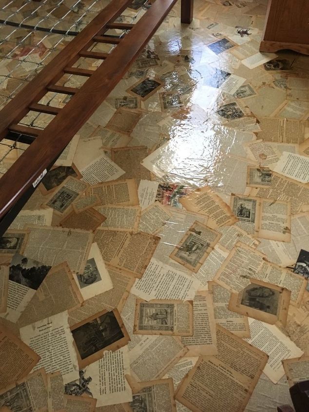 DIY book page flooring