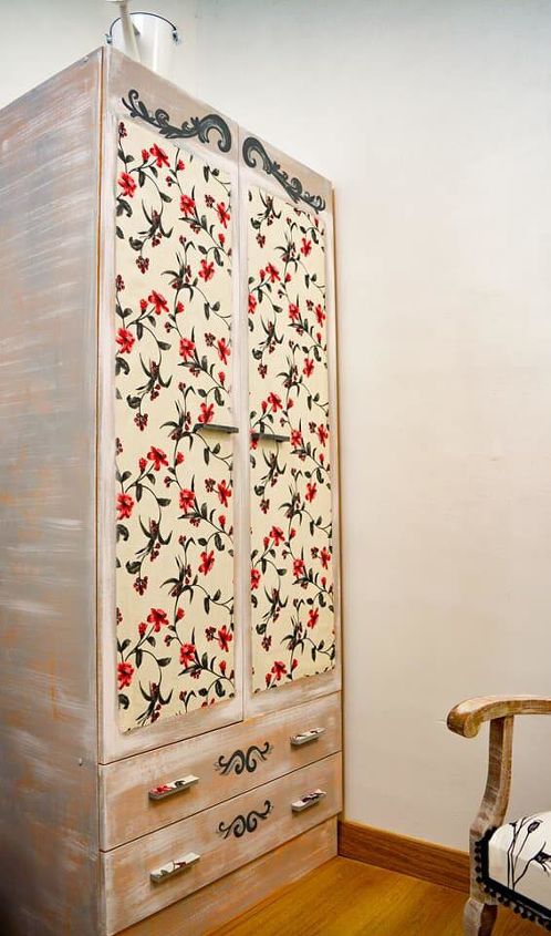 cambio de imagen de los muebles del dormitorio chalk paint tela floral