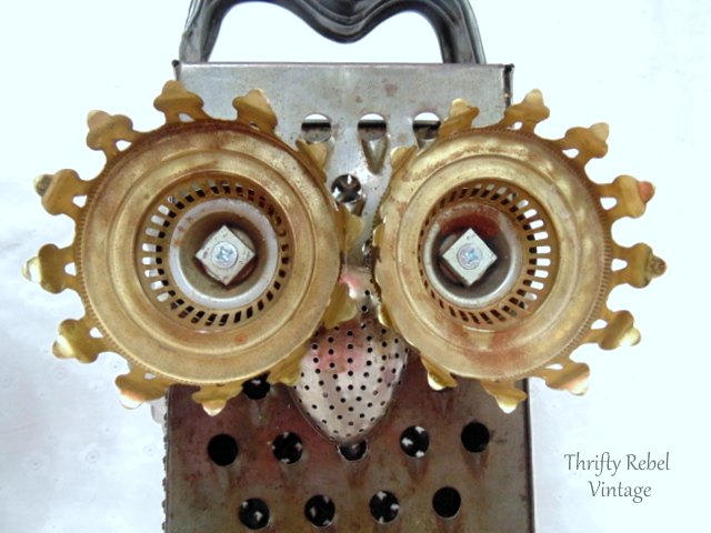 repurposed kitchen junk owl wind chime