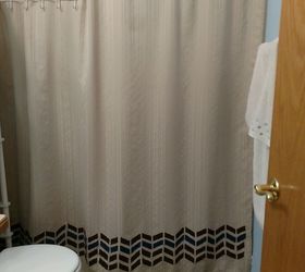 plain shower curtain to decorative shower curtain