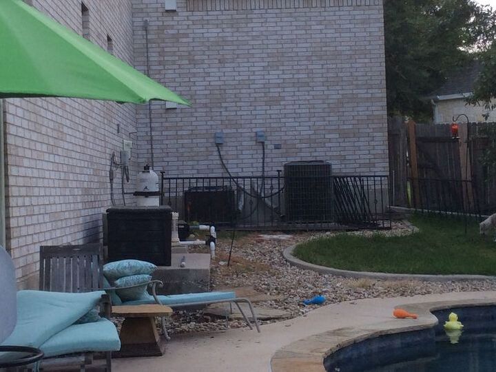 q hello i need some ideas to cover up our pool pump and a c unit