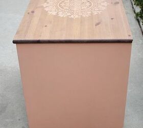 curbside find colorful stenciled cabinet makeover