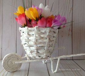 DIY newspaper flower basket cart