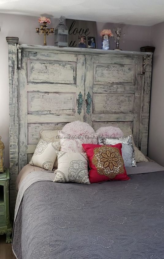 diy farmhouse style barn door headboard
