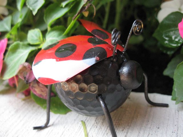 recycled garden ladybug