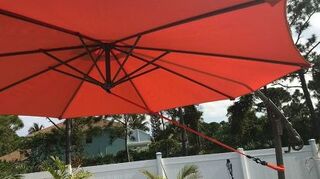 umbrella cantilever stabilize shade hometalk bungee cords wind
