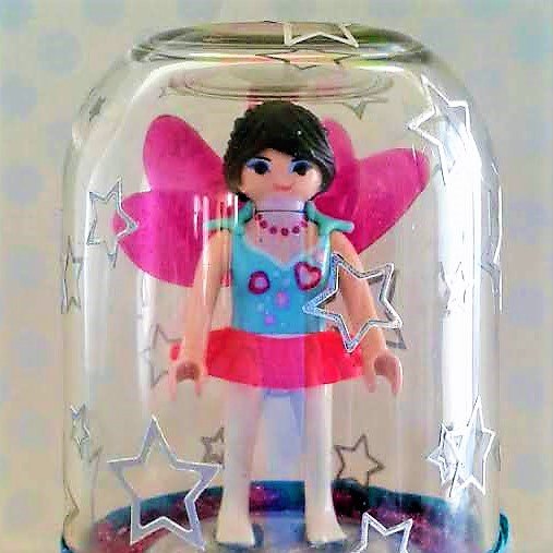 candeeiro de mesa playmobil fairy led em forma de globo com purpurina e estrelas