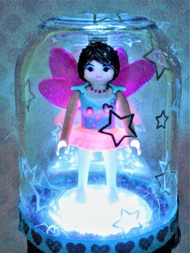 lmpara de mesa playmobil fairy led en forma de globo con purpurina y estrellas