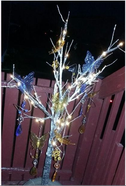 pottery barn knock off lighted butterfly tree