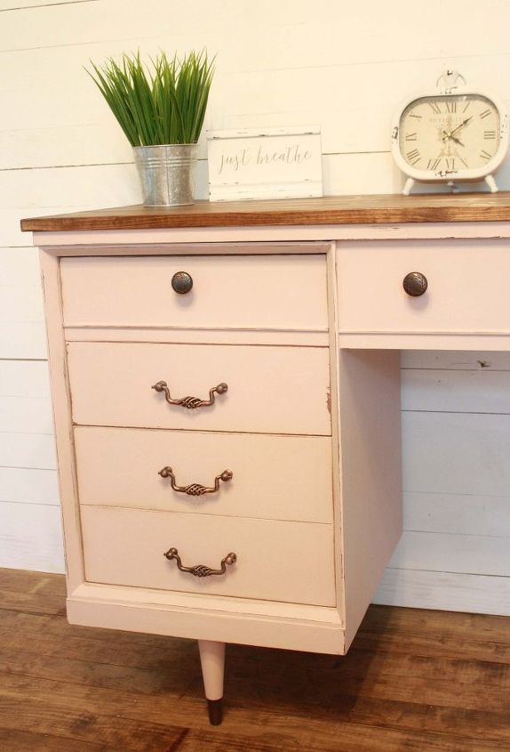vintage sewing cabinet gets shabby chic makeover