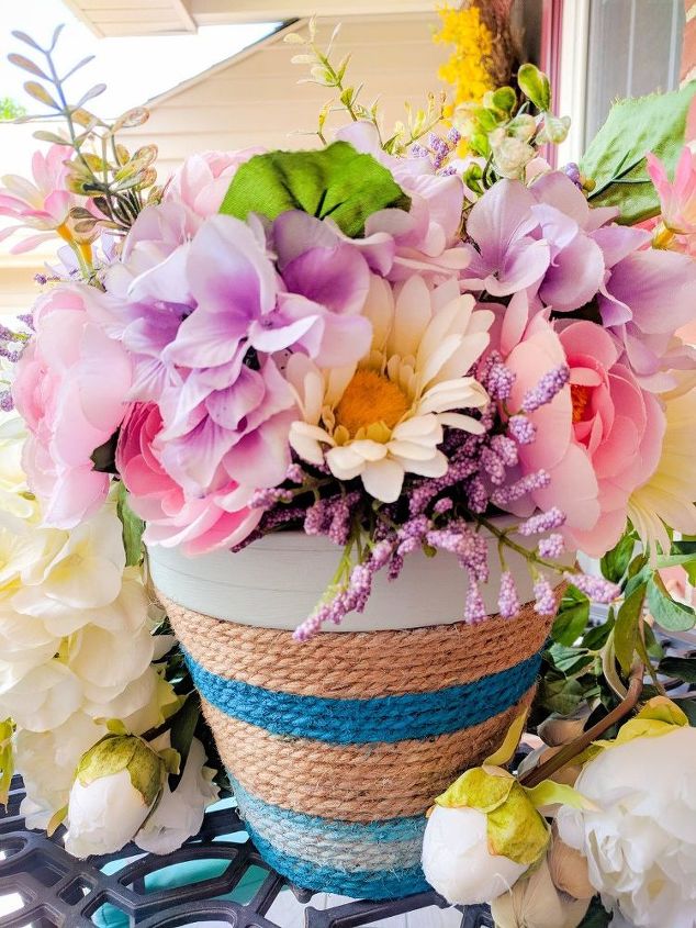 make a colorful jute wrapped flowerpot easy beautiful