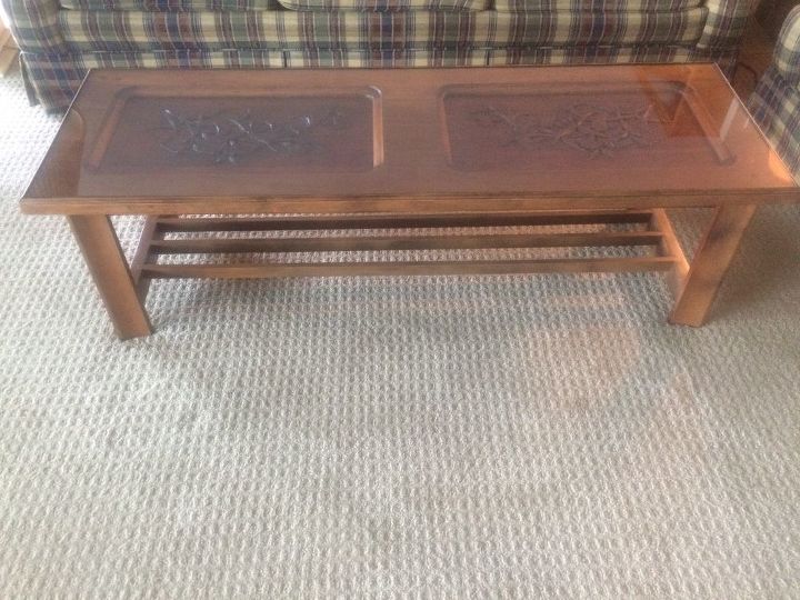 an assortment of coffee tables, Finished table with glass top