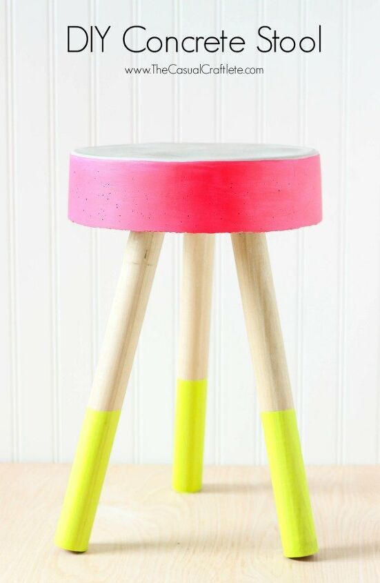 20 easy concrete projects that anyone can make, Adorable DIY Concrete Stool