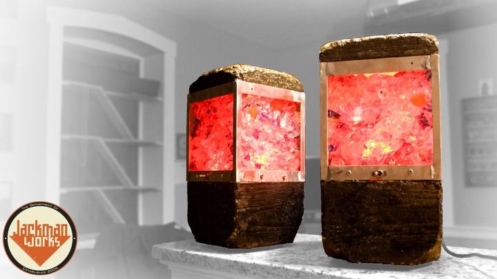 20 easy concrete projects that anyone can make, Concrete Upcycled Glass Lamps