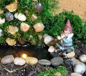 semi permanent indoor fairy gnome garden waterfall