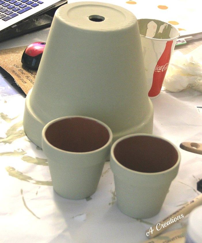 clay pots upcycled