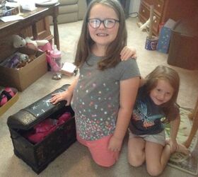 inspired by friendship theater trunk, Two happy girls