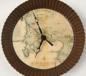 22 diy wall clocks you ll love, Antique Map Clock