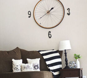 22 diy wall clocks you ll love, Vintage Bicycle Wheel Clock