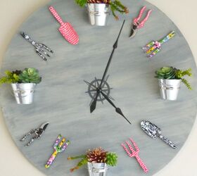 22 diy wall clocks you ll love, Garden Lover s Clock