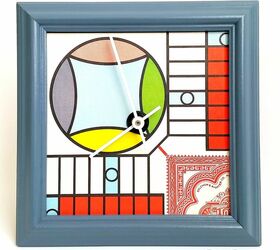 22 diy wall clocks you ll love, Vintage Parcheesi Game Board Clock