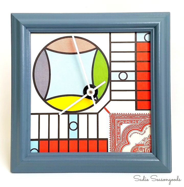 22 diy wall clocks you ll love, Vintage Parcheesi Game Board Clock