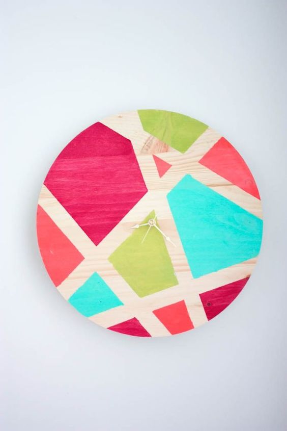 22 diy wall clocks you ll love, Modern Paint Block Clock