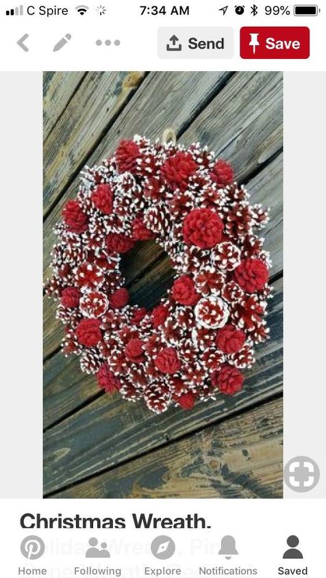 q how do you make this pine cone wreath