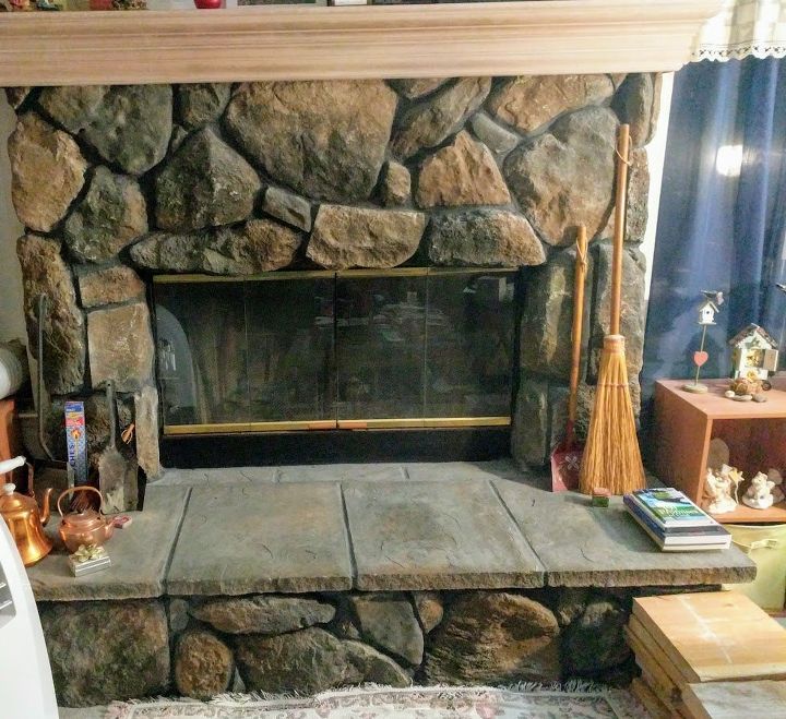 how to update this stone fireplace