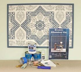 DIY Inexpensive Cork Board With Tile Stencils Hometalk