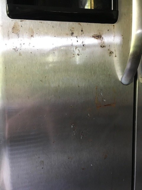 stainless steel refrigerator is rusting