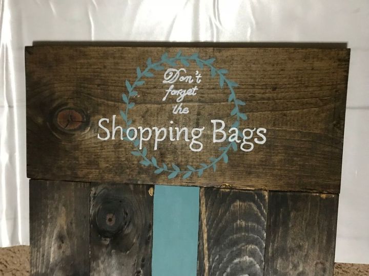 diy shopping bag hanger and sign