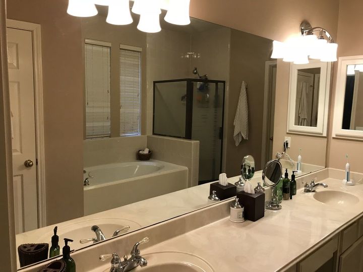 How To You Take Down A Huge Builders Grade Bathroom Mirror Hometalk Huge Builders Grade Bathroom Mirror, Can A Bathroom Mirror Be Too Big