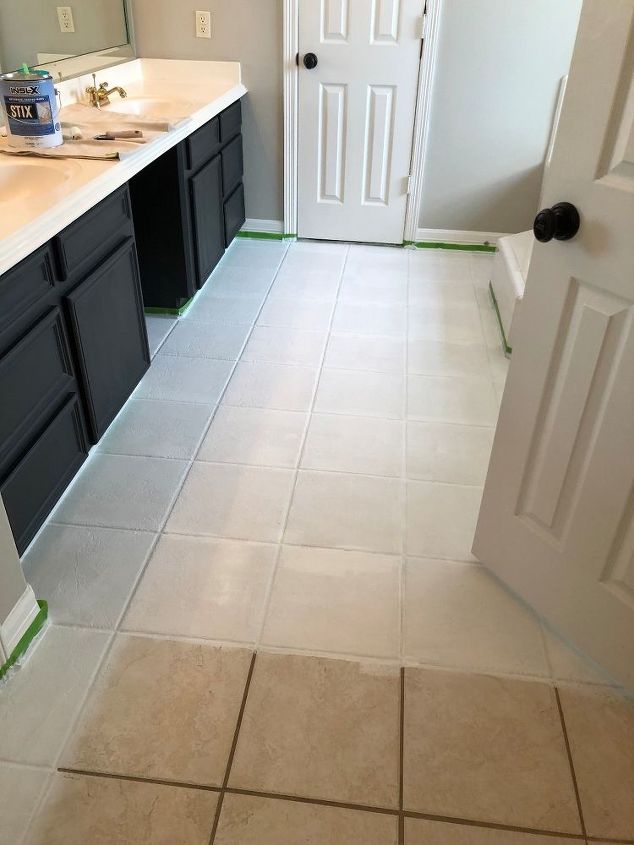 how to paint a faux tile tile floor