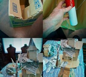 paper clay haunted house with lights 2