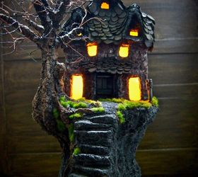 Paper Clay Haunted House With Lights #2