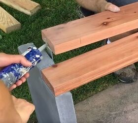 diy modern concrete and redwood bench tutorial