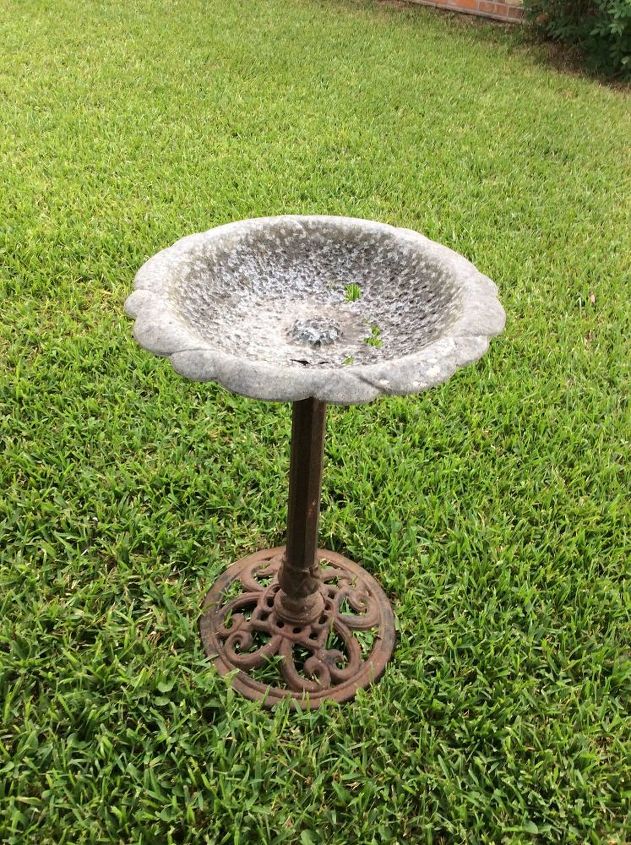 q how to mosaic my rusted through bird bath