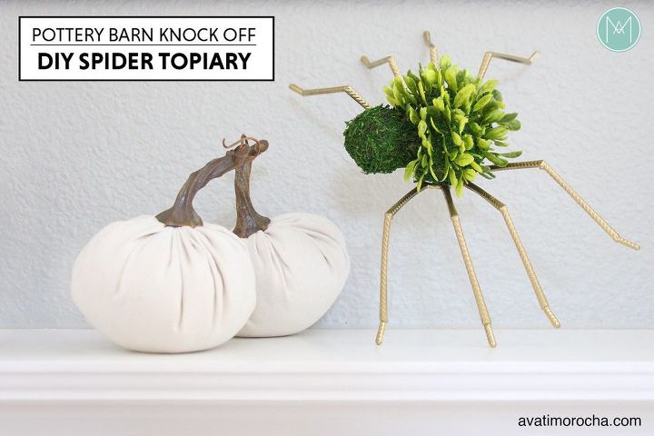 decoracin de halloween pottery barn knock off spider topiary