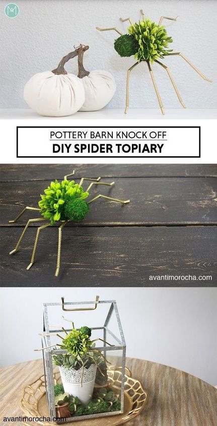 decorao de halloween pottery barn knock off spider topiary