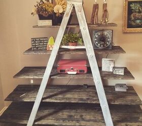 25 incredibly unique shelving ideas, Upcycled Ladder Turned Country Shelves