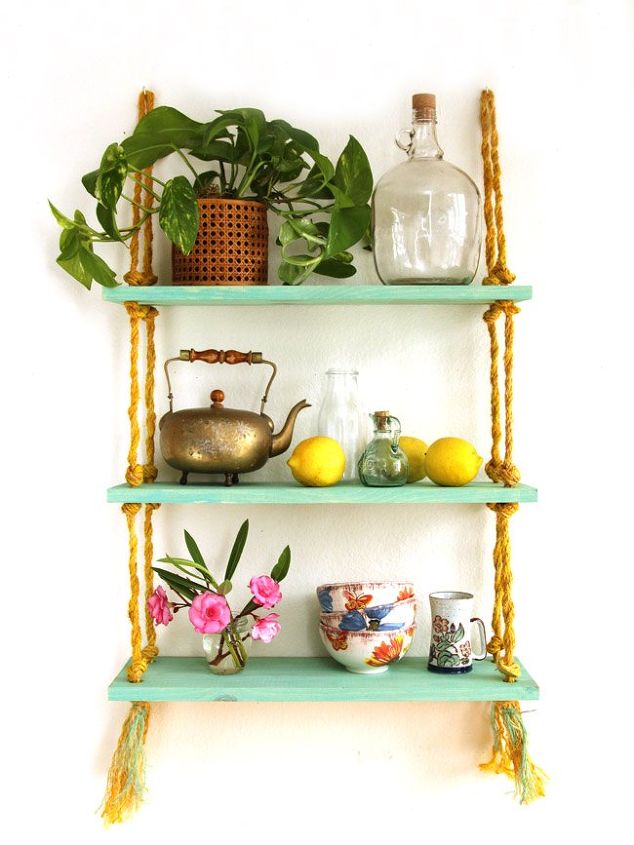 25 incredibly unique shelving ideas, All You Need Is A Drill DIY Rope Shelves