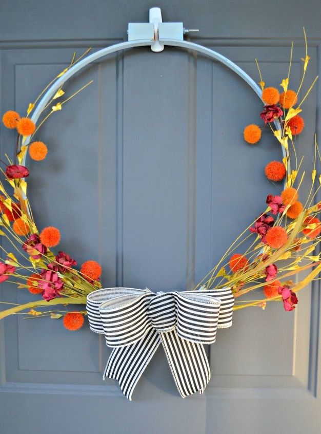 fall embroidery hoop wreath